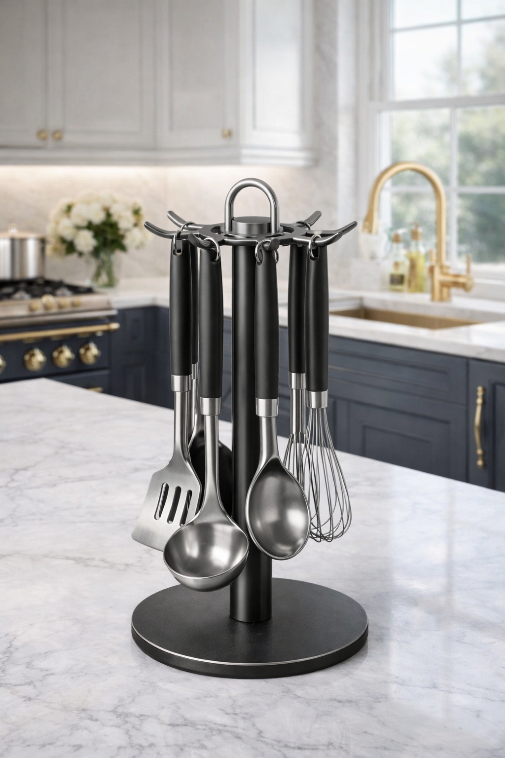 Rotatable Utensil Holder Rack