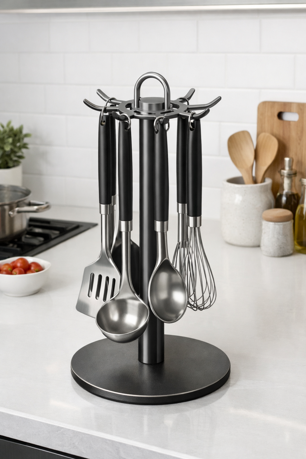 Rotatable Utensil Holder Rack